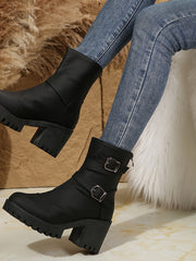 Gethin | Damen Stiefelette mit Blockabsatz – Schwarz