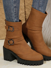 Gethin | Damen Stiefelette mit Blockabsatz – Gelb