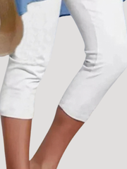 Brunhilde | Damen Capri Leggings 3/4 Länge – Weiß