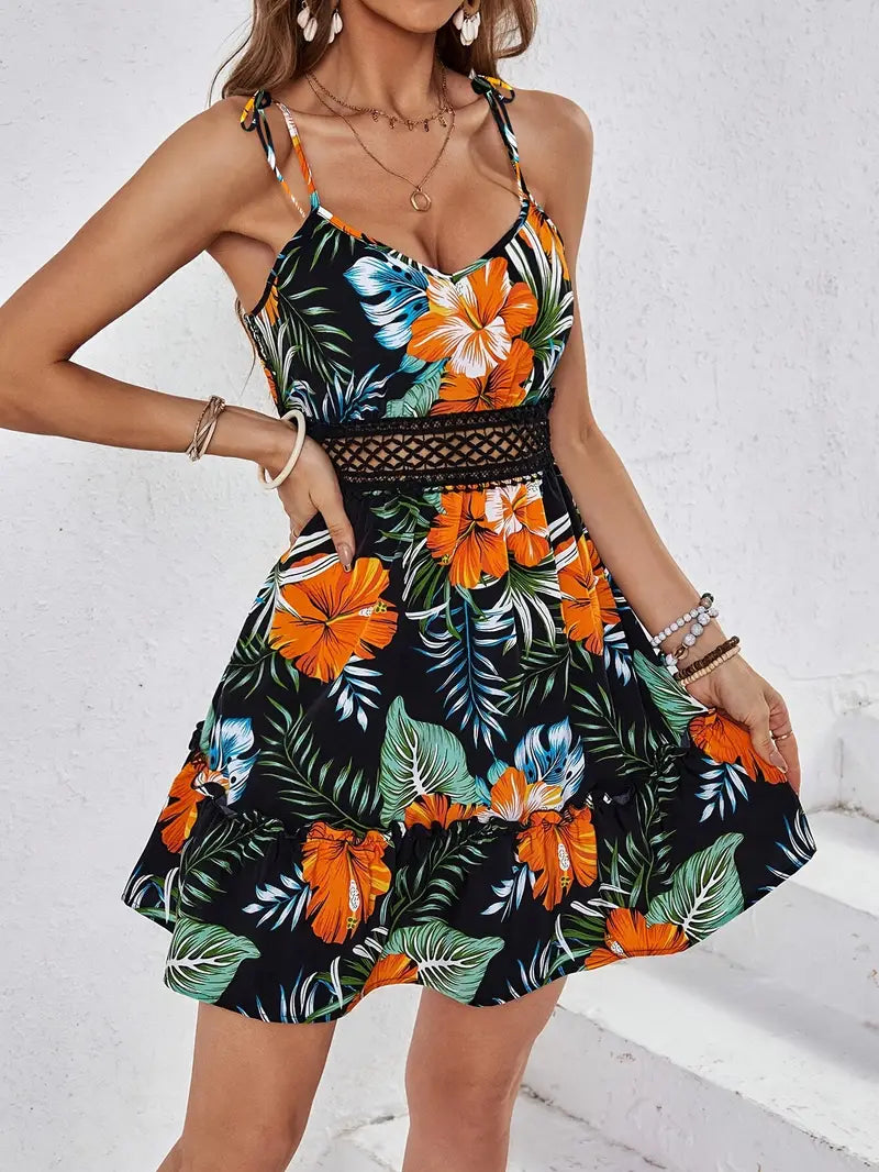 Adamie – Minikleid mit tropischem Print
