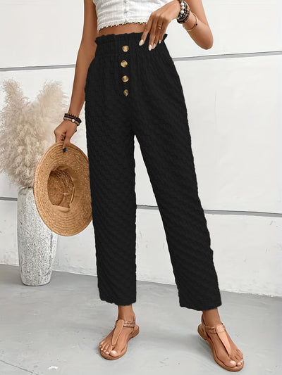 Nina - Hose mit hoher Taille, Textur und Stil