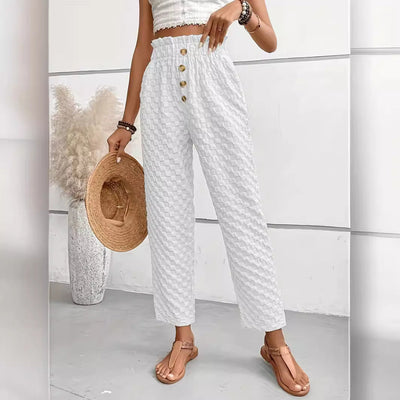 Nina - Hose mit hoher Taille, Textur und Stil