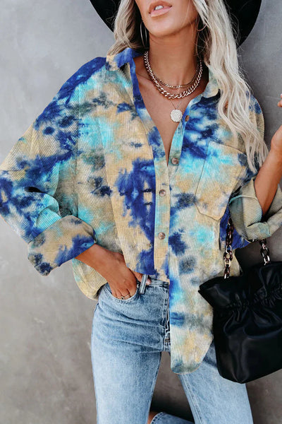 Stylisches tie-dye cordhemd für damen