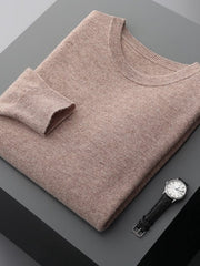 Benjamin | Herren Klassischer Pullover mit Rundhalsausschnitt – Kamel