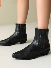 Cowboy Stiefeletten Damen – Schwarz