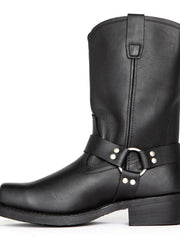 Stilvolle Leder Herren Cowboy Stiefel - Darius – Schwarz