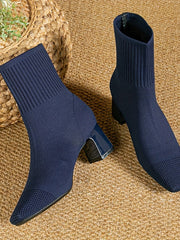 Kerstin | Moderne Und Elegante Stricker-Stiefeletten – Blau