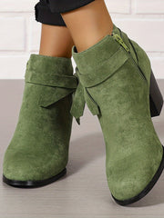 Lea | Elegante Und Moderne Stiefeletten Mit Schleifen-Detail – Grün