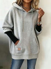 Lara | Damen Hoodie modern & elegant casual getragen – Grau
