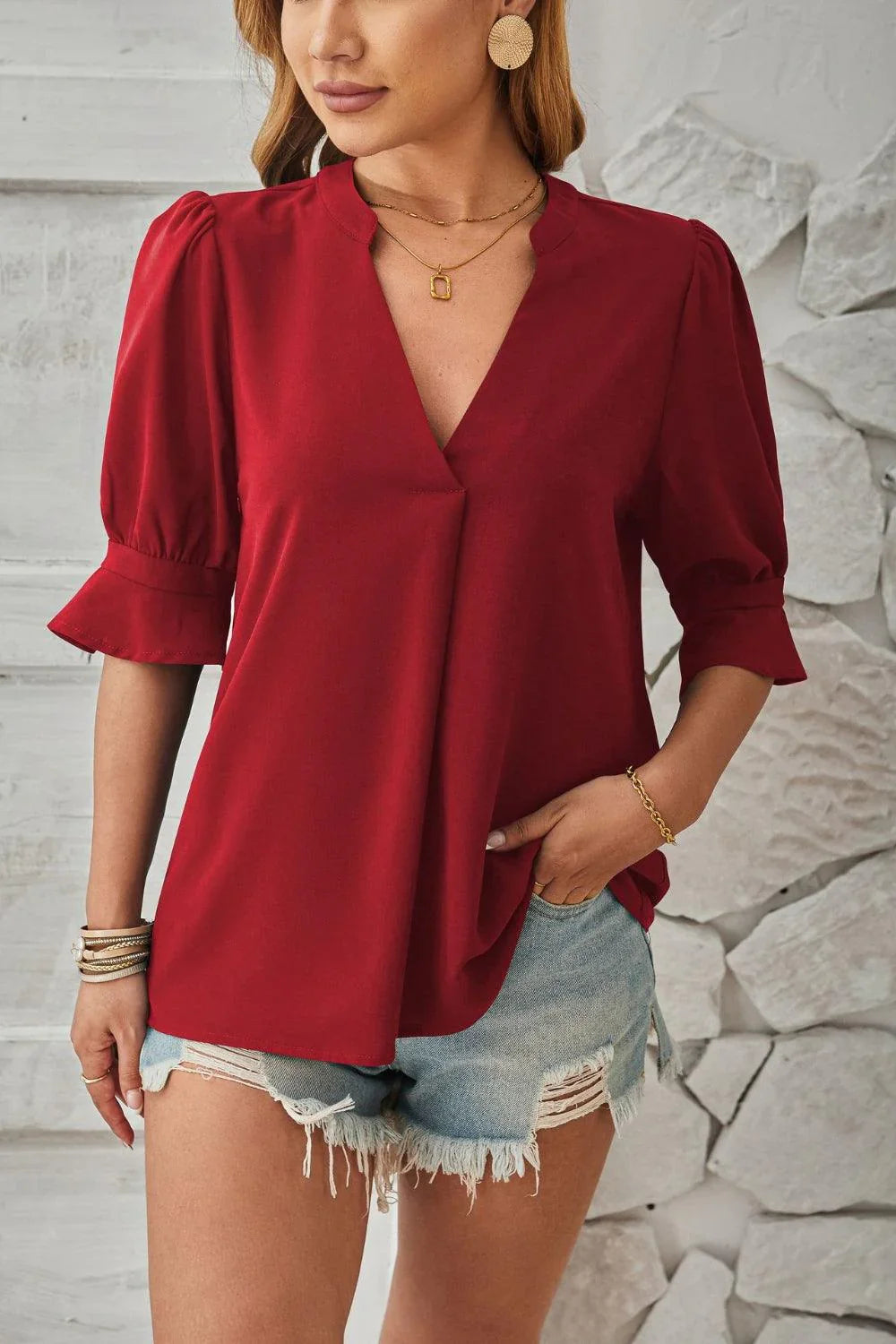 Zeline – Bezaubernde Bluse mit Puffärmeln