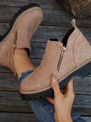 Stephanie | Elegante Und Moderne Plateau Stiefeletten – Rosa