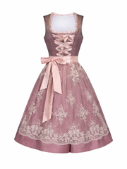 Ottilie | Damen Dirndl Oktoberfest Kleid mit Schürze – Rosa