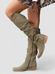 Sophie | Damen Orthopädische Kniehohe Stiefel – Dunkelgrün