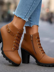 Damen Schnürstiefeletten – Braun