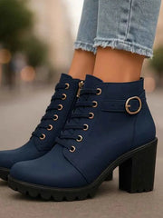 Damen Schnürstiefeletten – Blau