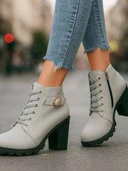 Damen Schnürstiefeletten – Grau