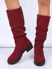 Damen Slouch Stiefel Modisch – Rot