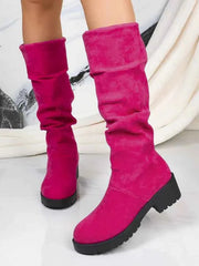 Damen Slouch Stiefel Modisch – Rosa