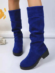 Damen Slouch Stiefel Modisch – Blau