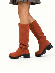Damen Slouch Stiefel Modisch – Orange