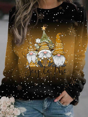 Amelie | Damen Weihnachts-Strickpullover Locker Weihnachtsmotiv Rundhals – Orange