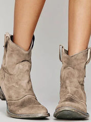 Luisa | Damen Wildleder-Westernstiefel für einen stilvollen Look mit niedrigem Absatz – Braun