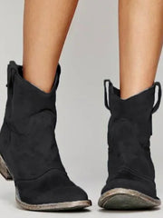 Luisa | Damen Wildleder-Westernstiefel für einen stilvollen Look mit niedrigem Absatz – Schwarz