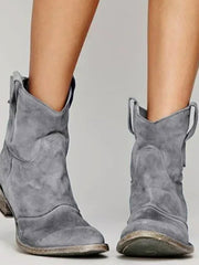 Luisa | Damen Wildleder-Westernstiefel für einen stilvollen Look mit niedrigem Absatz – Grau