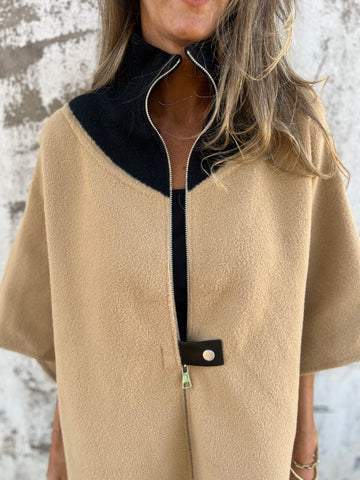 Lässige Jacke mit Stehkragen und Reißverschluss