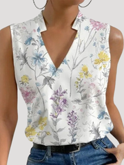 Dorothea | Damen Wickel Ärmellose Bluse – Blumig 3
