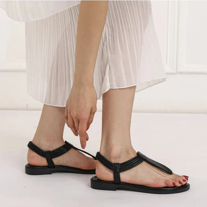 Alinee - damen sandalen mit geflochtenen riemchen - elegant