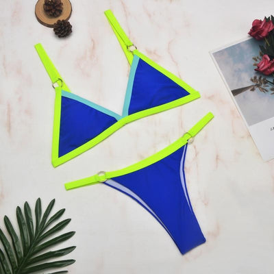 Triangel Bikini Set Damen – Veganleder Look, Verstellbar