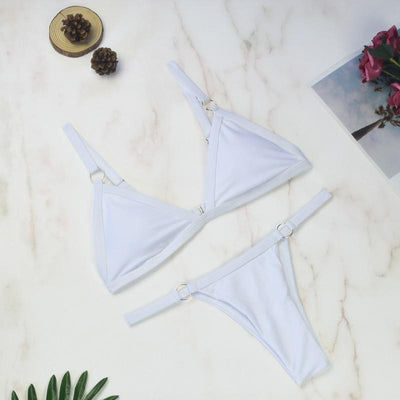 Triangel Bikini Set Damen – Veganleder Look, Verstellbar