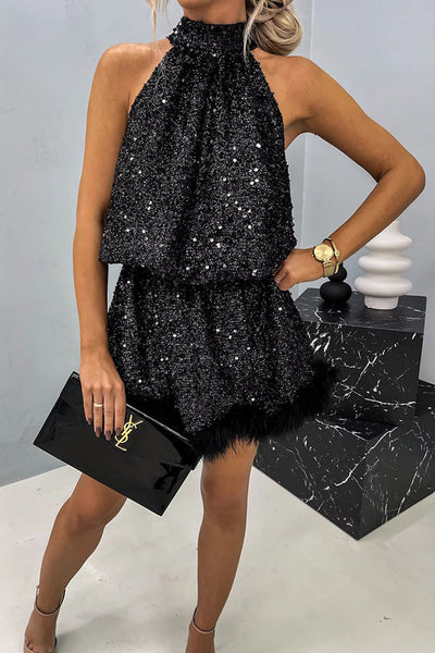 Zara | Geschnittenes Halterneck Minikleid