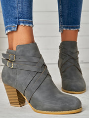 Elisa | Stilvolle Leder Boots Damen Trend – Grau