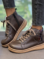 Ella | Stilvolle Leder Boots Damen Trend – Kaffeebräune