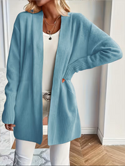 Edelrika | Damen Oversize Strickjacke Offen – Lila