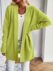 Edelrika | Damen Oversize Strickjacke Offen – Hellgrün