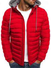 Edmund | Herren Steppjacke mit Kapuze Winterjacke – Rot