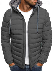 Edmund | Herren Steppjacke mit Kapuze Winterjacke – Dunkelgrau