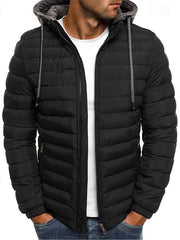 Edmund | Herren Steppjacke mit Kapuze Winterjacke – Schwarz