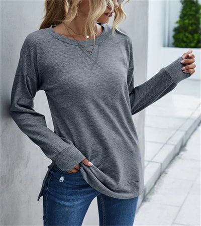 Fable - frühlings-langarmshirt in volltonfarbe