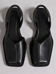 Elegante Damen Ballerinas Mit Square Toe – Schwarz