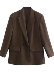 Eleganter Oversize Blazer – Braun