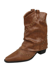 Valentina | Markante Western-Stiefel Mit Nieten Für Damen – Dunkelbraun