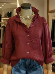 Jana | Damenbluse Freizeit komfortabel elegant – Rot