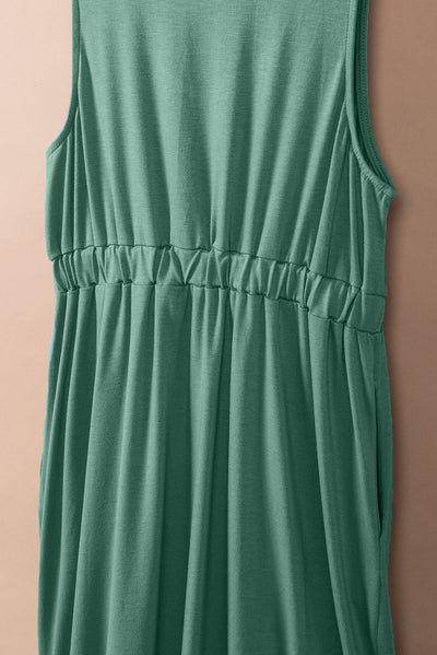 Ärmelloses Mini‑Kleid – Modal, Hohe Taille & Drapiertes Detail