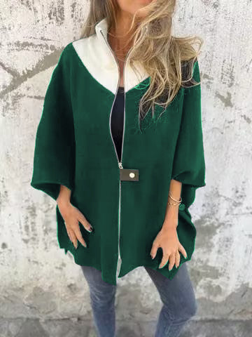 Lässige Jacke mit Stehkragen und Reißverschluss