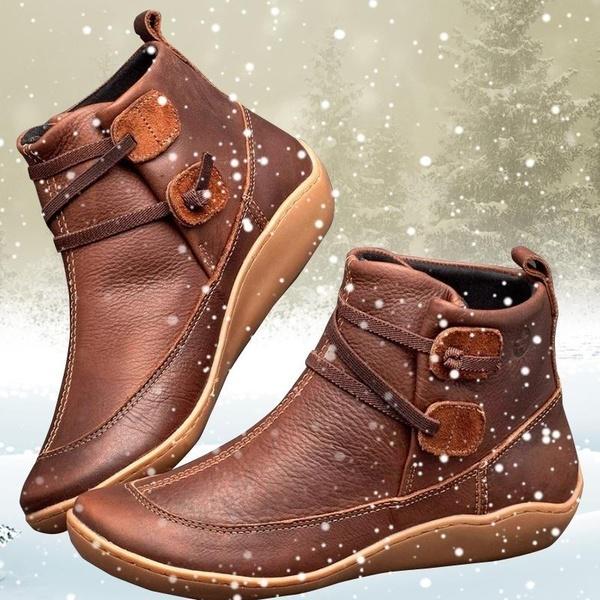 Bequeme und warme damenstiefel aus leder