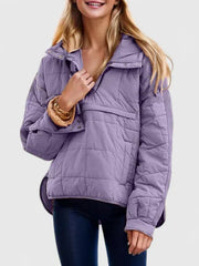 Fennara | Damen Steppjacke Oversize Pullover-Jacke – Lila